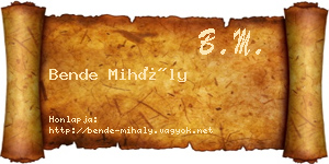 Bende Mihály névjegykártya